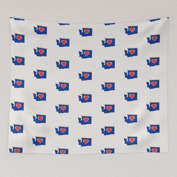 Item preview, Washington Heart Design, Blue Red Gold And White. designed and sold by PNWEnergy.
