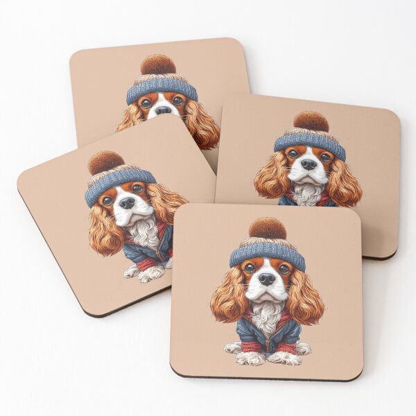 Item preview, Cavalier King Charles Spaniel in his Woolly Hat designed and sold by barksandsqueaks.