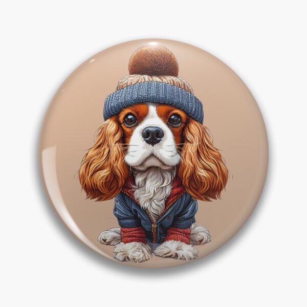 Item preview, Cavalier King Charles Spaniel in his Woolly Hat designed and sold by barksandsqueaks.