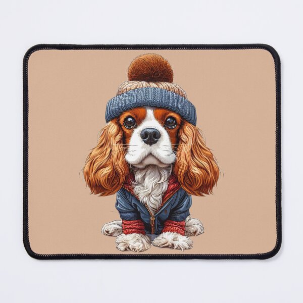 Item preview, Cavalier King Charles Spaniel in his Woolly Hat designed and sold by barksandsqueaks.