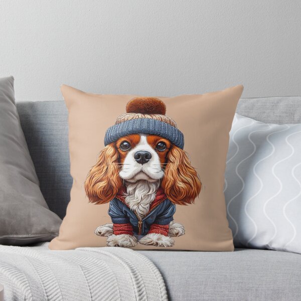 Item preview, Cavalier King Charles Spaniel in his Woolly Hat designed and sold by barksandsqueaks.