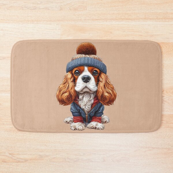 Item preview, Cavalier King Charles Spaniel in his Woolly Hat designed and sold by barksandsqueaks.