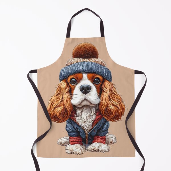 Item preview, Cavalier King Charles Spaniel in his Woolly Hat designed and sold by barksandsqueaks.