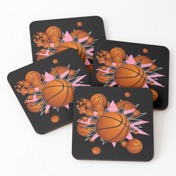 Item preview, pink black basketballs & stars  designed and sold by katzdzynes.