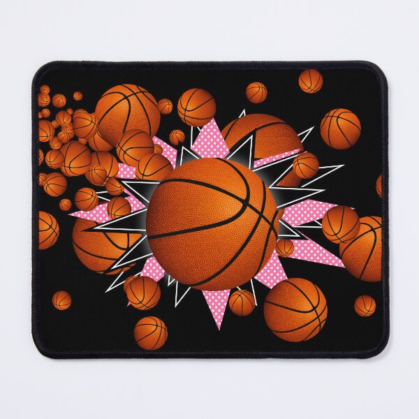 Item preview, pink black basketballs & stars  designed and sold by katzdzynes.
