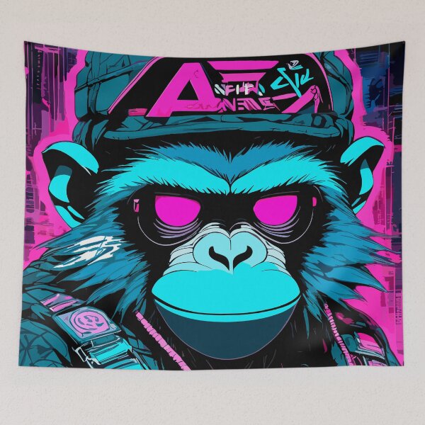 Item preview, Cyberpunk Monkey III designed and sold by blackink-design.