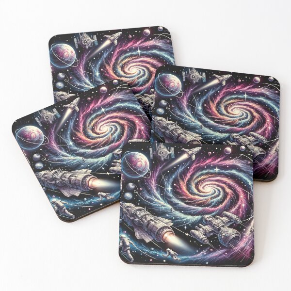 Item preview, Galaxy with astronauts and spaceships designed and sold by zoexhibition.