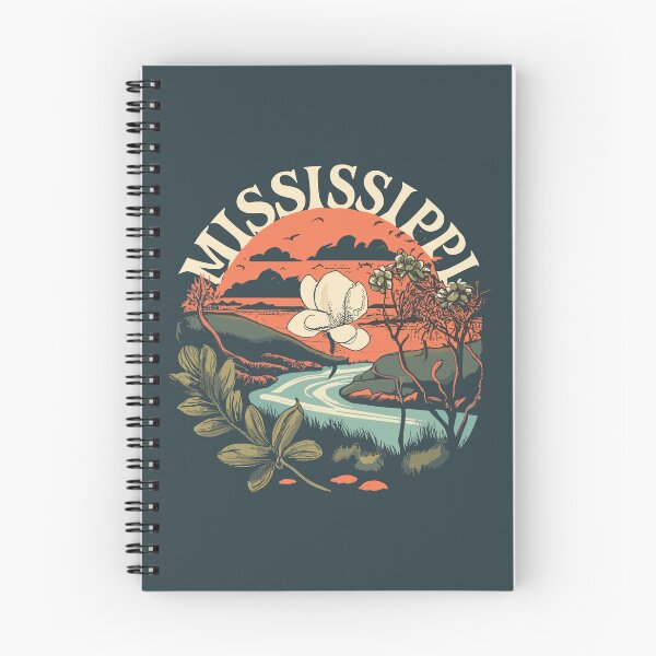 Item preview, Mississippi - Puesta de sol vintage - Ilustración colorida designed and sold by Amazing States of America.