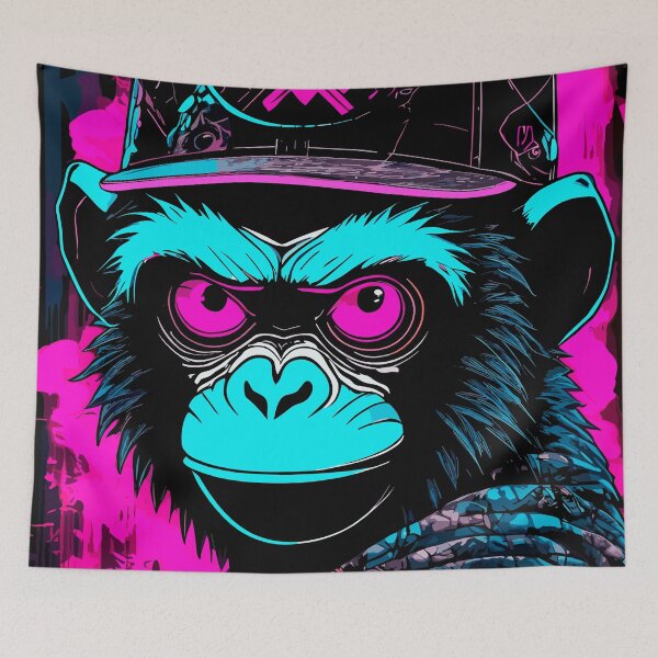 Item preview, Cyberpunk Monkey IV designed and sold by blackink-design.