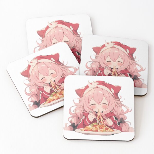 Item preview, Girl eating spaghetti kawaii designed and sold by Inklusivestyles.