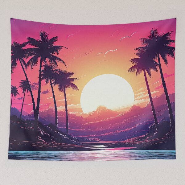 Item preview, Retro Reverie: Tender Horizons in Neon Glow designed and sold by Mullet Monkey.