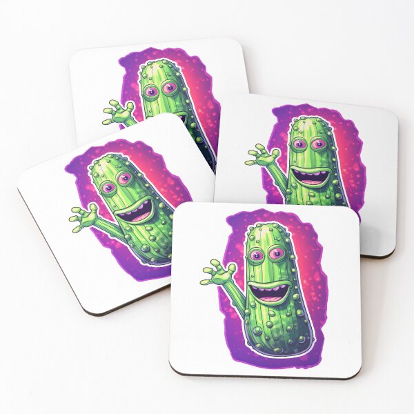 Item preview, Cartoon Happy Pickle Waving A Hand designed and sold by ReverseBleach.