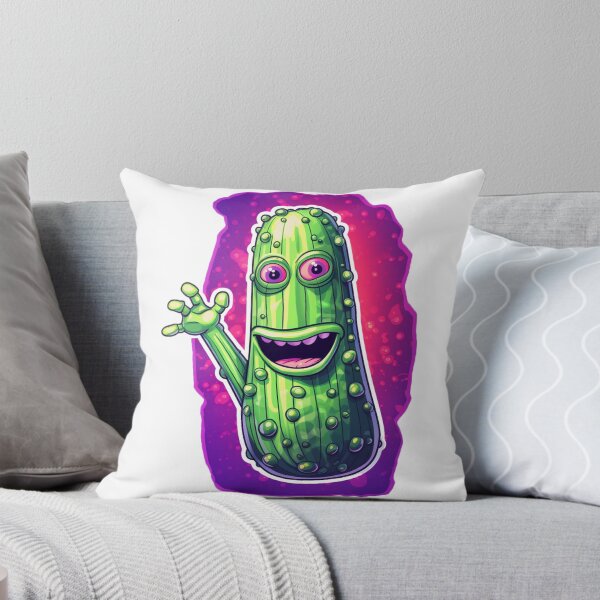 Item preview, Cartoon Happy Pickle Waving A Hand designed and sold by ReverseBleach.