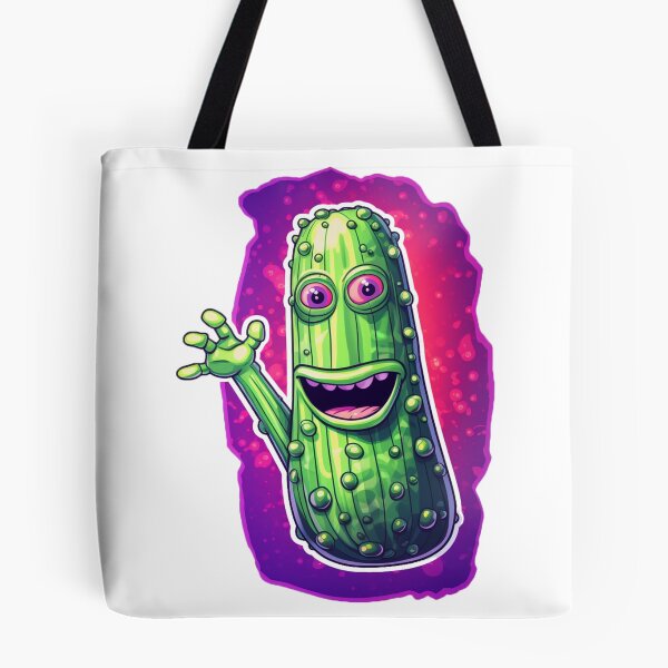 Item preview, Cartoon Happy Pickle Waving A Hand designed and sold by ReverseBleach.