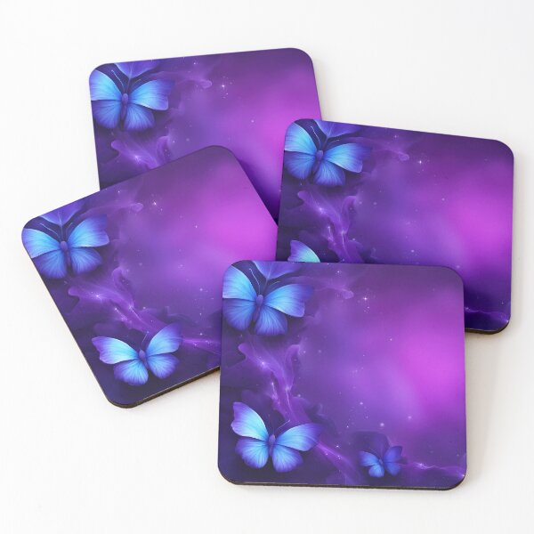Item preview, Mystical blue violet background with beautiful butterflies designed and sold by Rostislav Bouda.