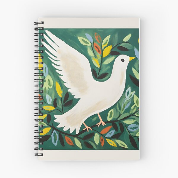 Item preview, Harmony in Color- White Peace Dove with Olive Branch in Neo-Expressionist Fusion designed and sold by OlfactoART Studio.