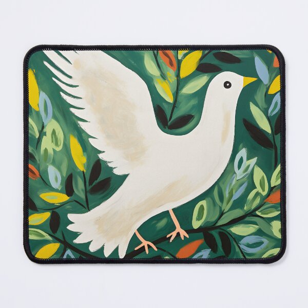 Item preview, Harmony in Color- White Peace Dove with Olive Branch in Neo-Expressionist Fusion designed and sold by OlfactoART Studio.