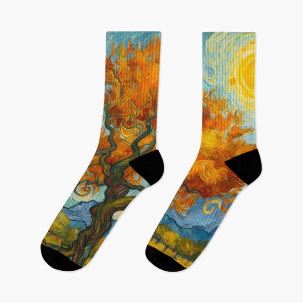 Item preview, Van Gogh Style Tree in Autumn - Fall Tree with Mountain View designed and sold by Star-Fragment.