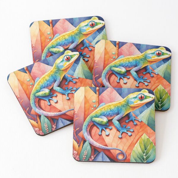 Item preview, Stylized colorful gecko designed and sold by AIartistIT.