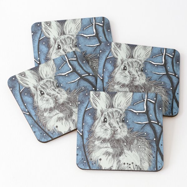 Item preview, Arctic Hare in an Ice Blue Christmas Scene designed and sold by AnnieHines.
