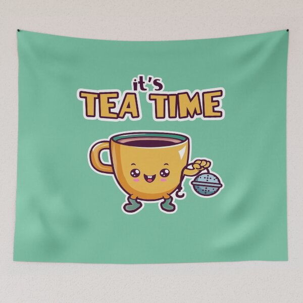 Item preview, tea time cute drawing chibi cup of tea designed and sold by huggymauve.