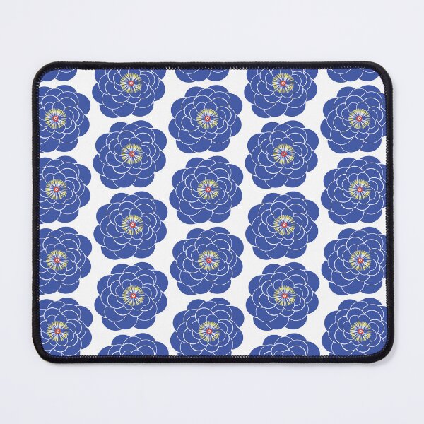 Item preview, blue floral pattern flowers designed and sold by handmadehipsters.
