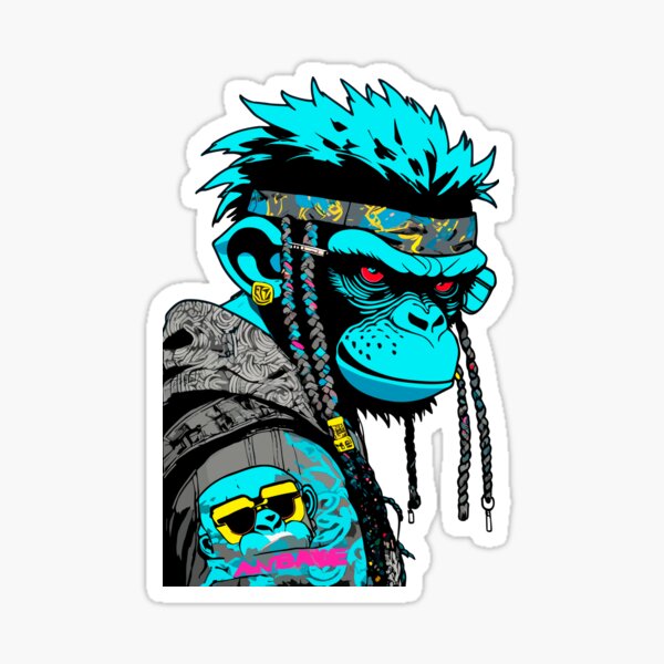 Cyberpunk Monkey V Sticker