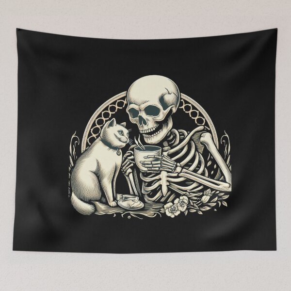 Item preview, Skull And Cat Best Friends designed and sold by LemuellTrends.