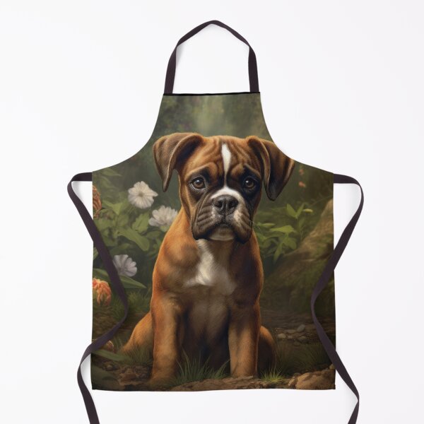 Item preview, cute boxer dog puppy in the garden designed and sold by WallyPink.