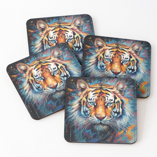 Item preview, Colorful Tiger on Black 01 designed and sold by Elisabeth Lucas.