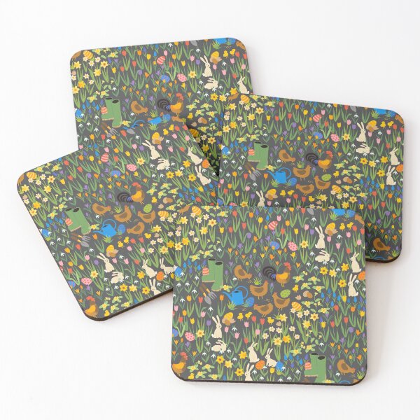 Item preview, Easter Egg Hunt - Spring garden on coffee brown by Cecca Designs designed and sold by Cecca-Designs.