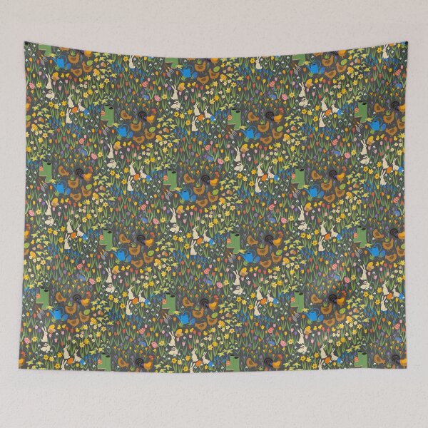 Item preview, Easter Egg Hunt - Spring garden on coffee brown by Cecca Designs designed and sold by Cecca-Designs.