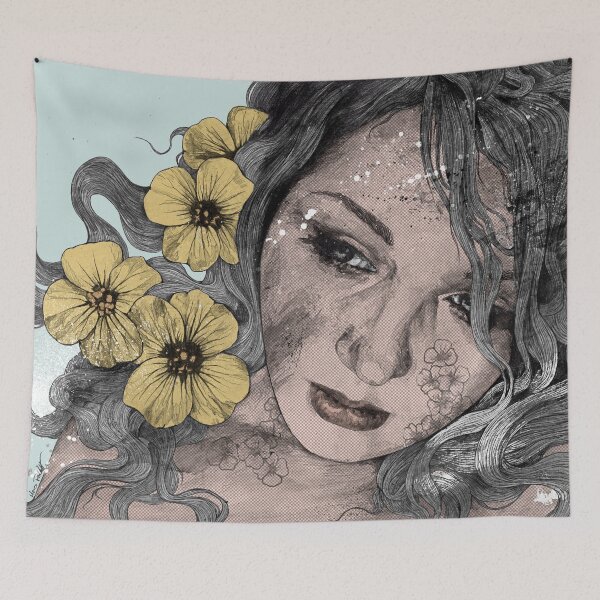 Item preview, Cleopatra's Sling pop art | flower tattoo lady portrait designed and sold by Marco Paludet.