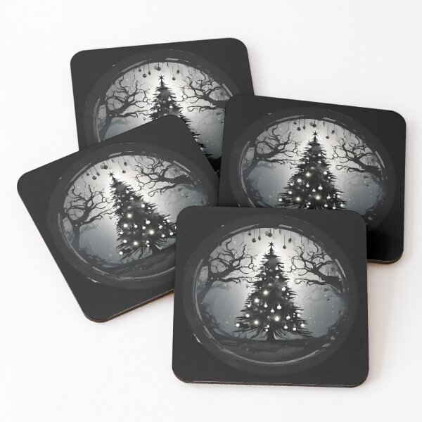Item preview, Apocalyptic Black and White Christmas Tree, Creepy Atmosphere designed and sold by Aquillashop.