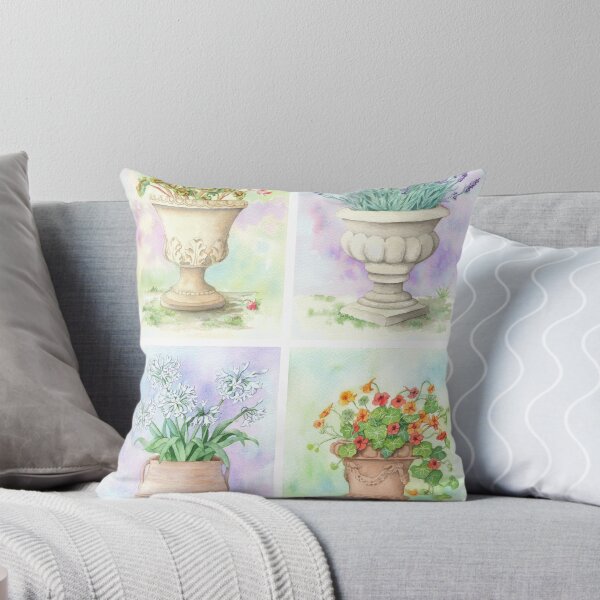 Item preview, Four Garden Urns (watercolour on paper) designed and sold by Painting By Nature.