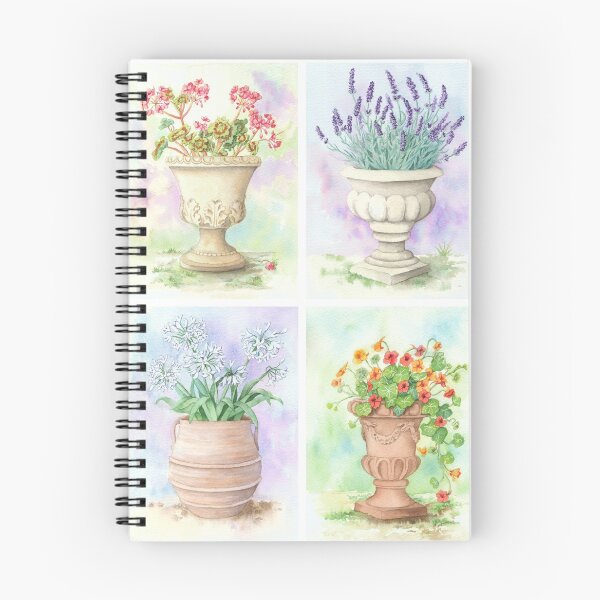 Item preview, Four Garden Urns (watercolour on paper) designed and sold by Painting By Nature.