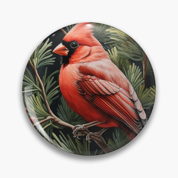 Item preview, Cardinal On Branch with Red Berries designed and sold by Hartbecke.