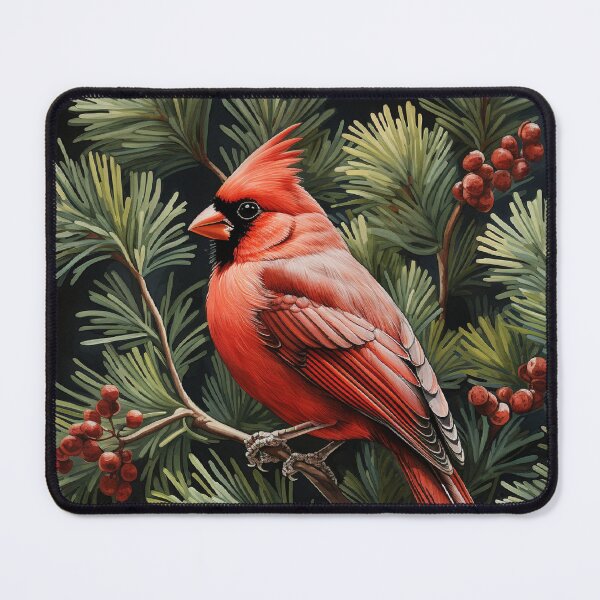 Item preview, Cardinal On Branch with Red Berries designed and sold by Hartbecke.