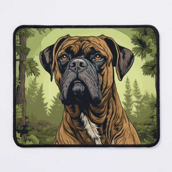 Item preview, beautiful boxer dog in old green retro vintage style designed and sold by WallyPink.