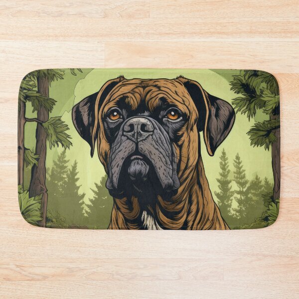 Item preview, beautiful boxer dog in old green retro vintage style designed and sold by WallyPink.