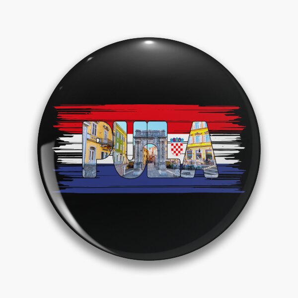 Item preview, PULA - Croatia Arch of the Sergii with Flag designed and sold by Adam Gormley.