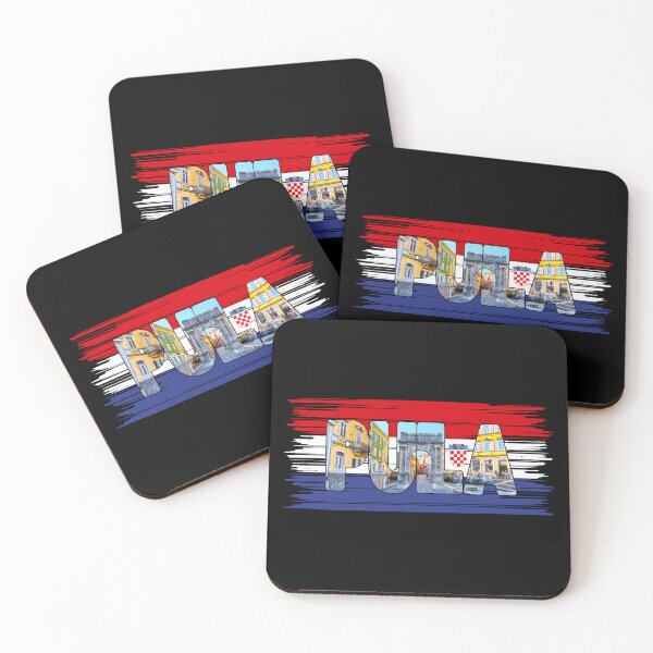 Item preview, PULA - Croatia Arch of the Sergii with Flag designed and sold by Adam Gormley.