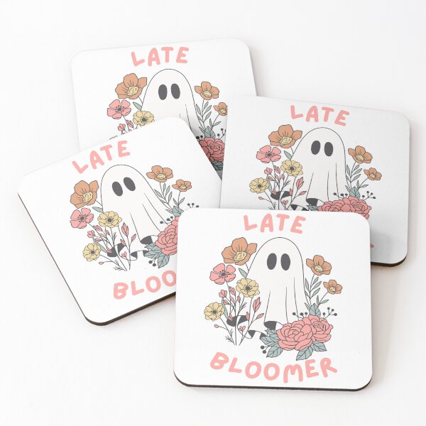 Item preview, late bloomer cute sheet ghost with flowers designed and sold by Alyn8.