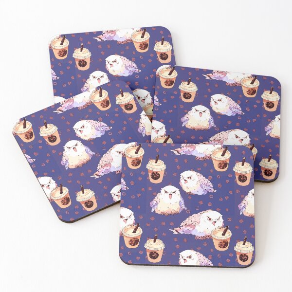 Item preview, Caffeine Chronicles: Anxious Snowy Owls with Coffee designed and sold by Iropagi.