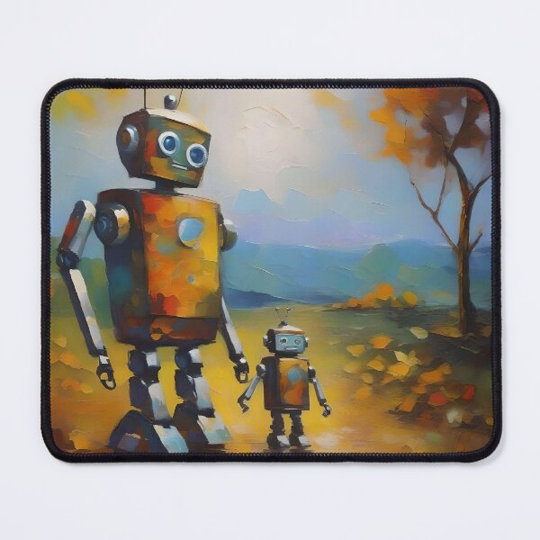 Item preview, Father and son robot moment #2 designed and sold by WildLadyWood.