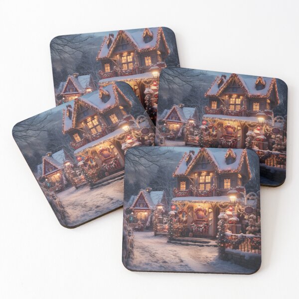 Item preview, Small Village Decorated For Christmas designed and sold by Hartbecke.