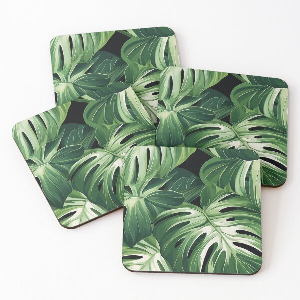 Item preview, Seamless pattern of Monstera leaves on a black background. designed and sold by AnanchaiP.