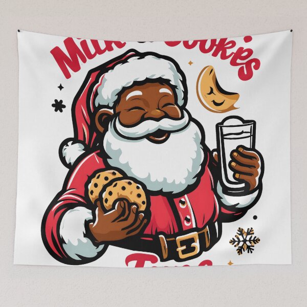 Item preview, Black Santa Christmas Cookie Time designed and sold by KitonicTees.
