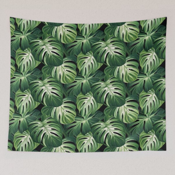 Item preview, Seamless pattern of Monstera leaves on a black background. designed and sold by AnanchaiP.
