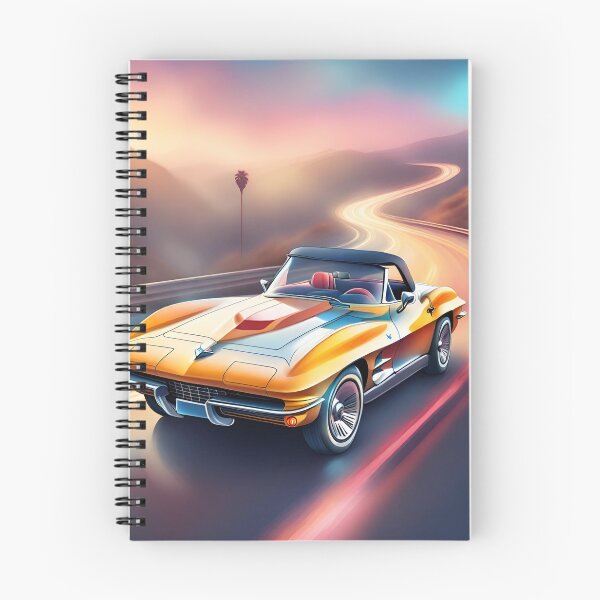Artikelvorschau, Klassische gelbe Corvette-KI-Kunst entworfen und verkauft von BecDill.